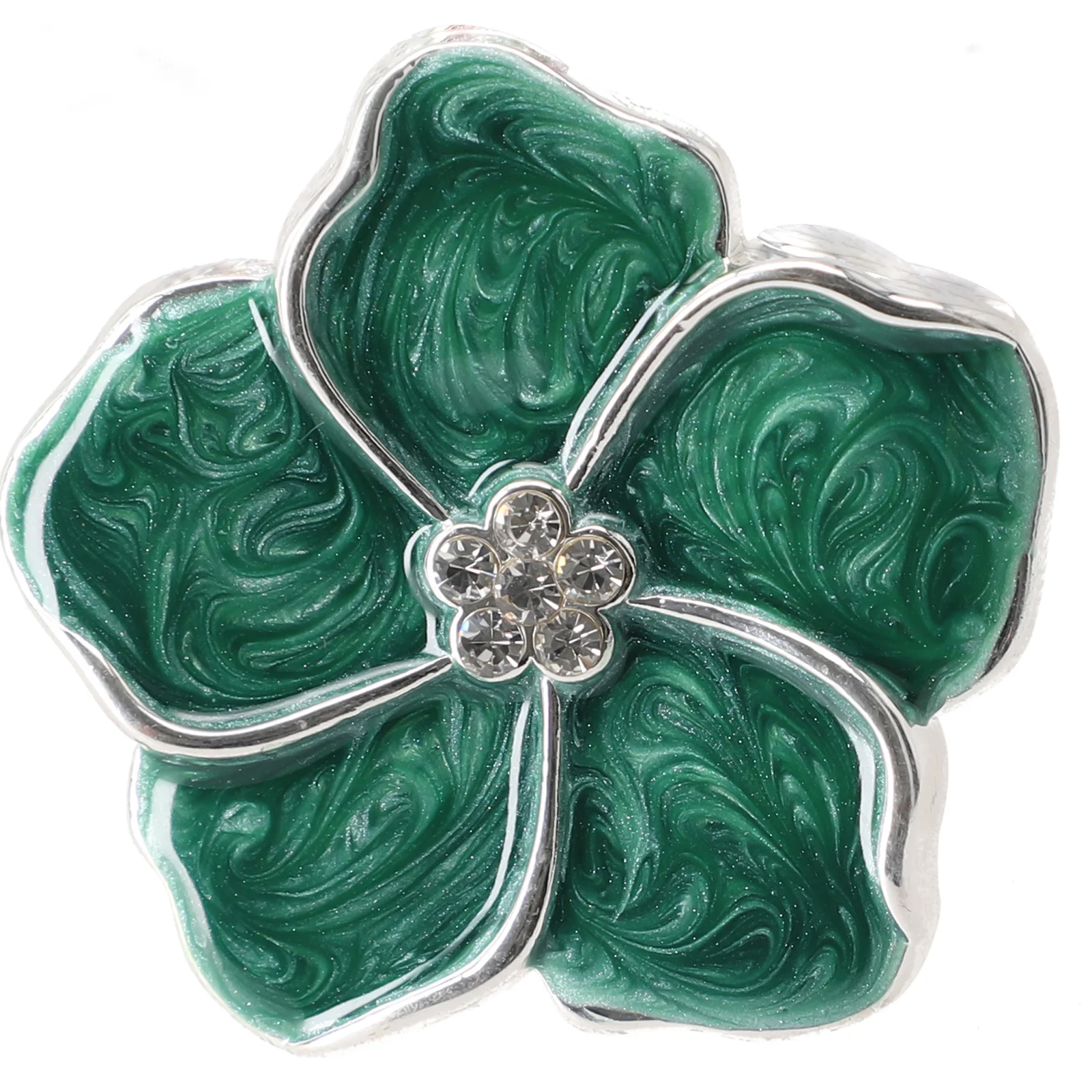 Zinc Alloy Flower Knobs, Diâmetro dos botões, Prata e Verde, Branco, Altura de 24mm, Aprox 45mm, Brand New