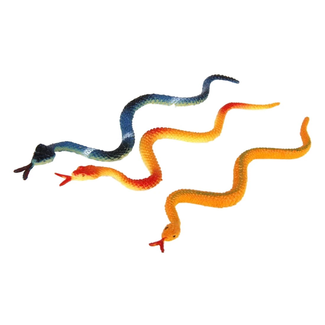 Plastic reptile animal snake model toy 12pcs multicolour