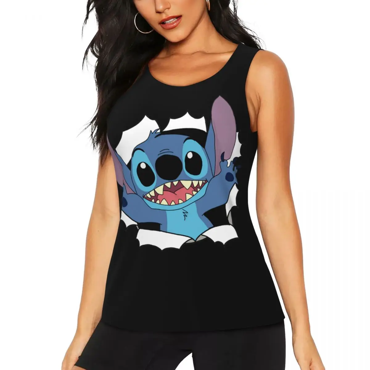 

Custom Stitch Manga Anime Yoga Shirts Women Athletic Workout Running Tank Tops