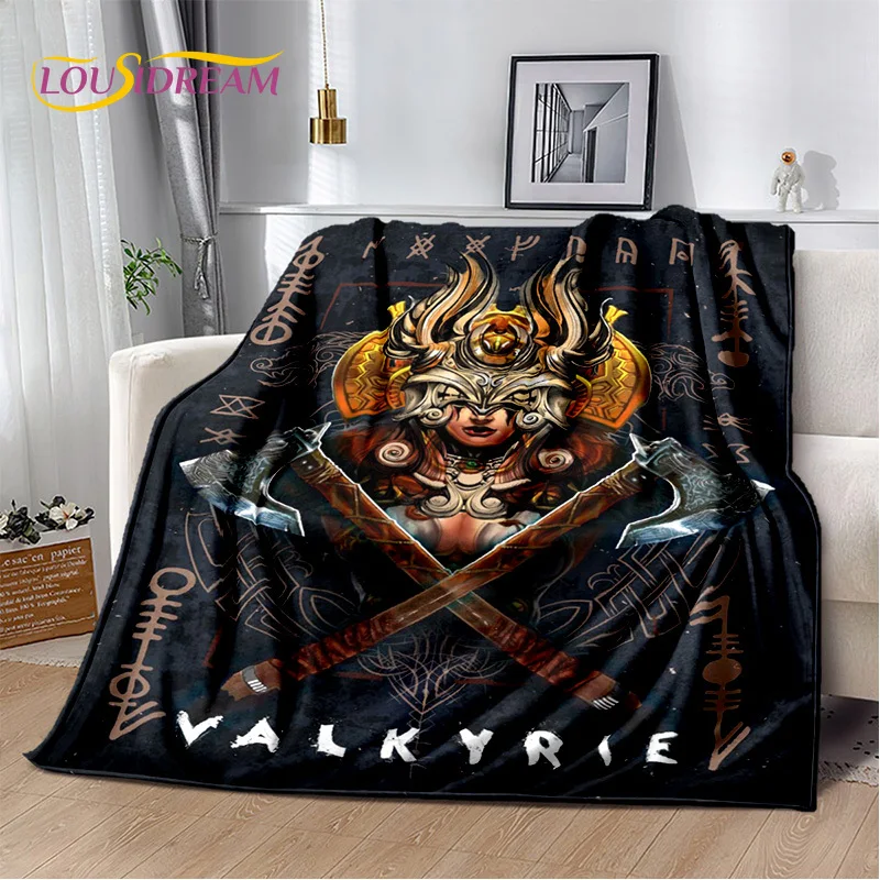 

3D Viking Odin Valhalla Nordic Mythology Cartoon Blanket,Soft Throw Blanket for Home Bedroom Bed Sofa Picnic Office Travel Cover