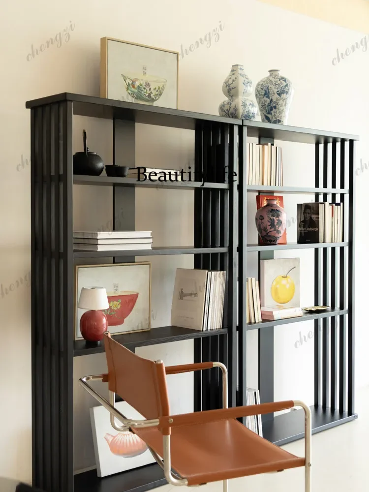a55 Oriental study open bookshelf large-capacity storage showcase living room museum