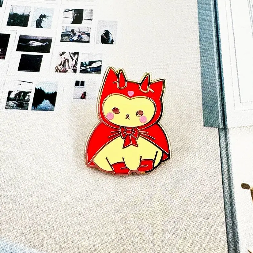

Devil Cat Funny Enamel Pin Cute Devil Clothes Kitten Badge Brooch Halloween Gift Horror Cat Decoration