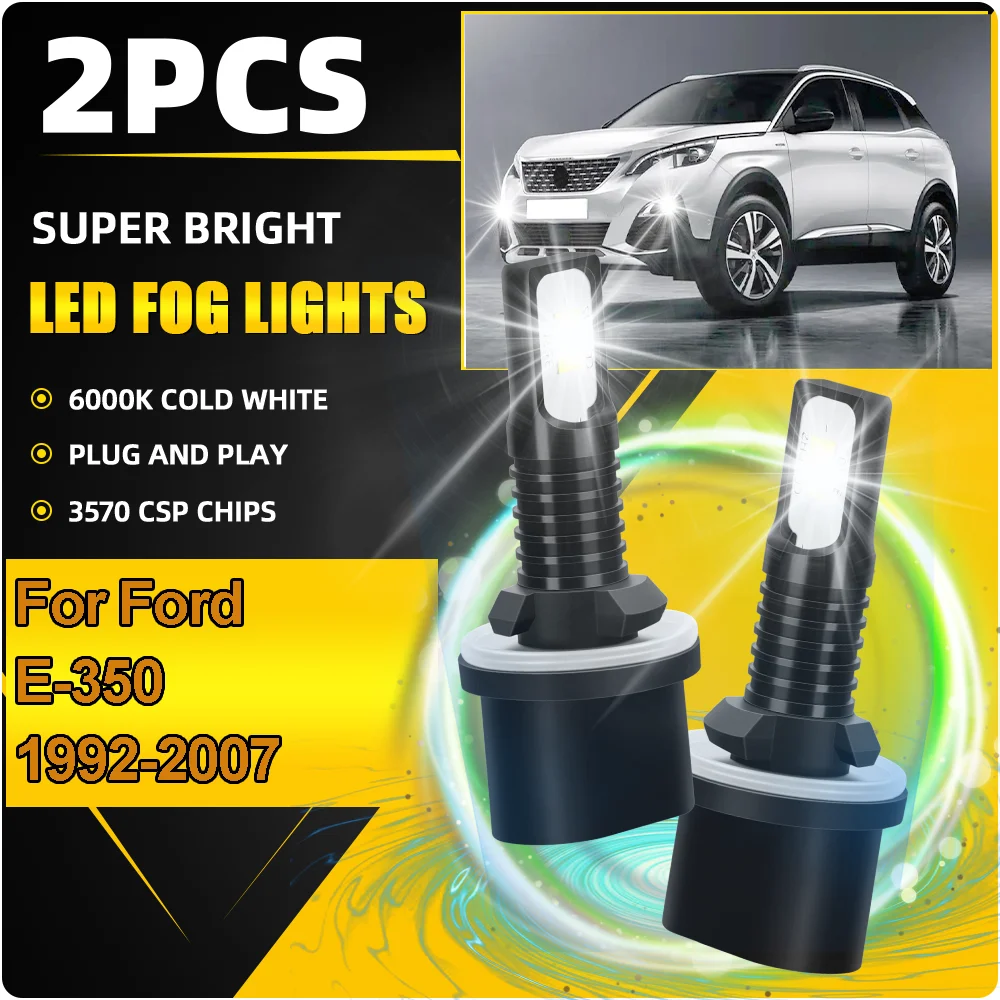 880 LED سيارة الضباب مصباح لمبات 20000LM CSP رقائق 6000K الأبيض السيارات الضباب الخفيف 12 فولت لفورد E-350 1992-2002 2003 2004 2005 2006 2007