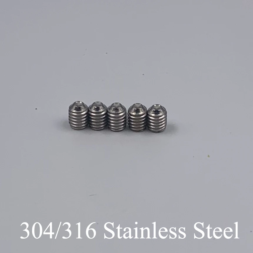 M8 M8*6/12/16/20/25/30mm 316 Stainless Steel 316SS DIN916 Inner Hex Hexagonal Socket Allen Head Grub Bolt Cup Point Set Screw