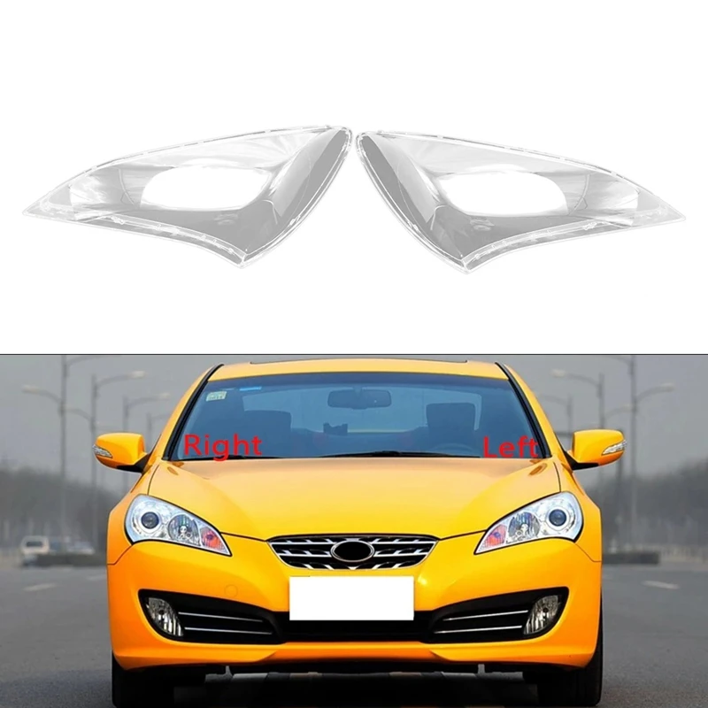 

For Hyundai Rohens Coupe 2009 2010 Headlight Shell Lamp Shade Transparent Lens Cover Headlight Cover