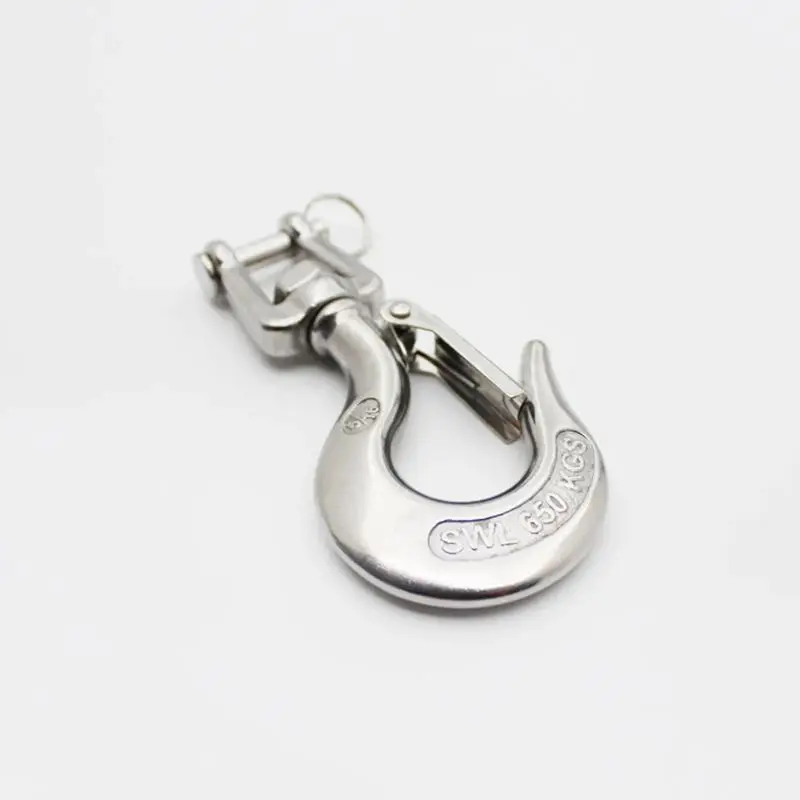 304 Stainless Steel Self Locking Swivel Hook Heavy Duty Swivel Eye Lifting Hook Rigging, Working Load 150/350/ 650/1000/1500KG