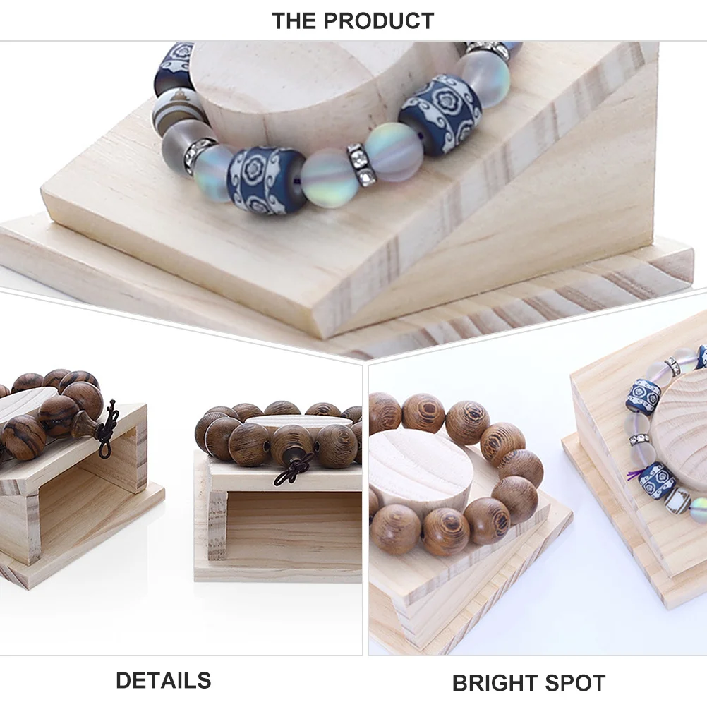 

1Pcs Jewelry Display Rack Natural Wood Bracelet Holder Storage Rack Hand Chain Display Shelf for Store Exhibition and Gift