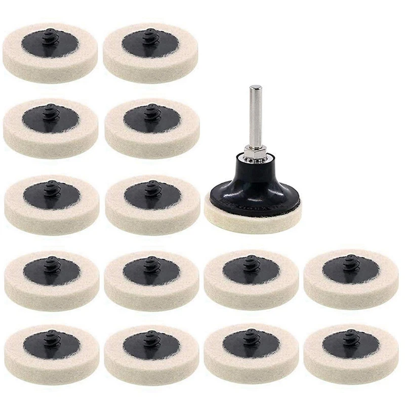 

32Pcs 2 Inch Fabric Disc Polishing Buffing Pads Wheels Disc Holder With 1/4 Inch Shank For Cleaning Polishing Sanding