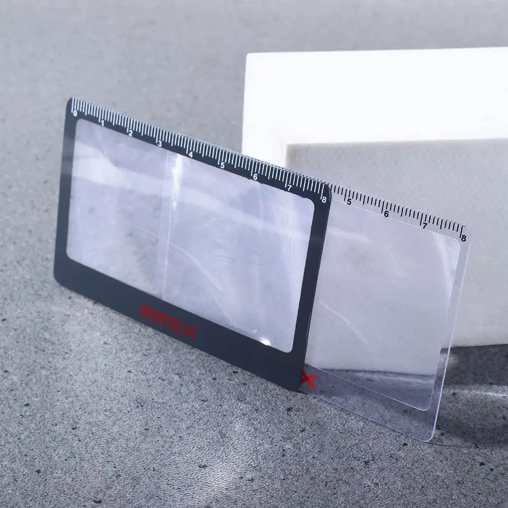 With Scale Credit Card Magnifier Hd Reading Mirror Card Magnifying Glass Outdoor Fire Magnifying Glass 3X  Fresnel Lens