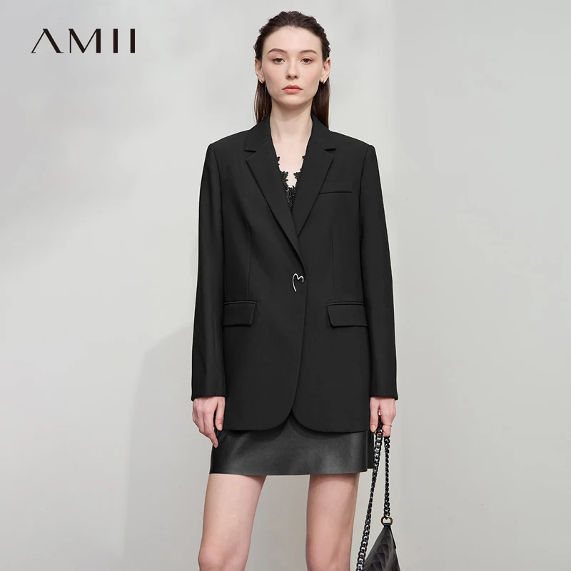 

AMII Women's Jacket 2025 Autumn New Commuter Versatile Women's Jacket Coat Elegance Loose Long Sleeve Blazer Ladies 12543103