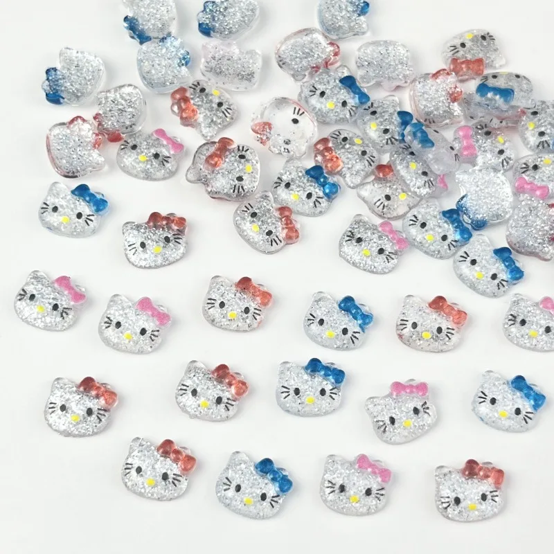

10pcs Hello Kitty Accessories Anime Versatile Fashion Resin Nail Decoration Women Supplies Desktop Ornaments Girl Gift Wholesale