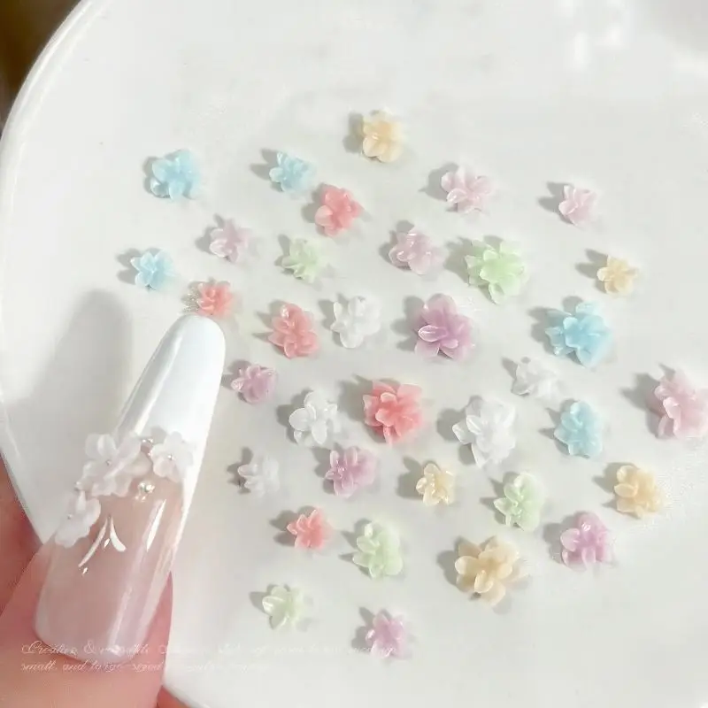 Grootte Gemengd 3D Onregelmatige Zachte Bloemen Hars Nagelbedels Kleurrijke Bloem Nagelkunst Decoraties Nagelornamenten Manicure Ambachten