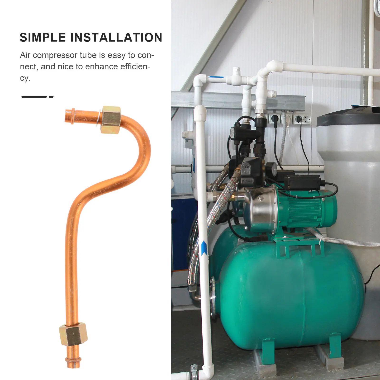 

Алюминиевая впускная трубка для воздушного компрессора, прочная сменная трубка, легко подключаемая, запасная часть для воздушного компрессора, аксессуар для замены.