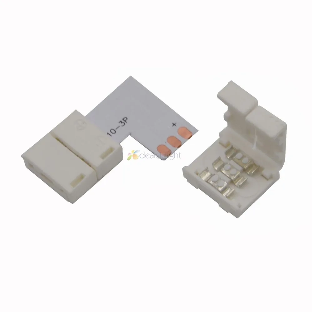 5pcs/lot 8mm Or10mm 3PIN L type / X type / T shape No Soldering connector For 3 PIN WS2811 WS2812B CCT LED Strip