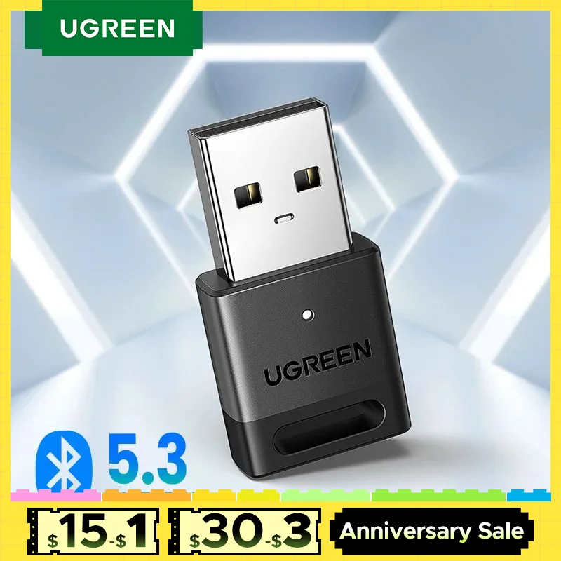 UGREEN USB Bluetooth 5.3  Dongle Adapter for PC Speaker Wireless Mouse Keyboard Music Audio Receiver Transmitter Bluetooth