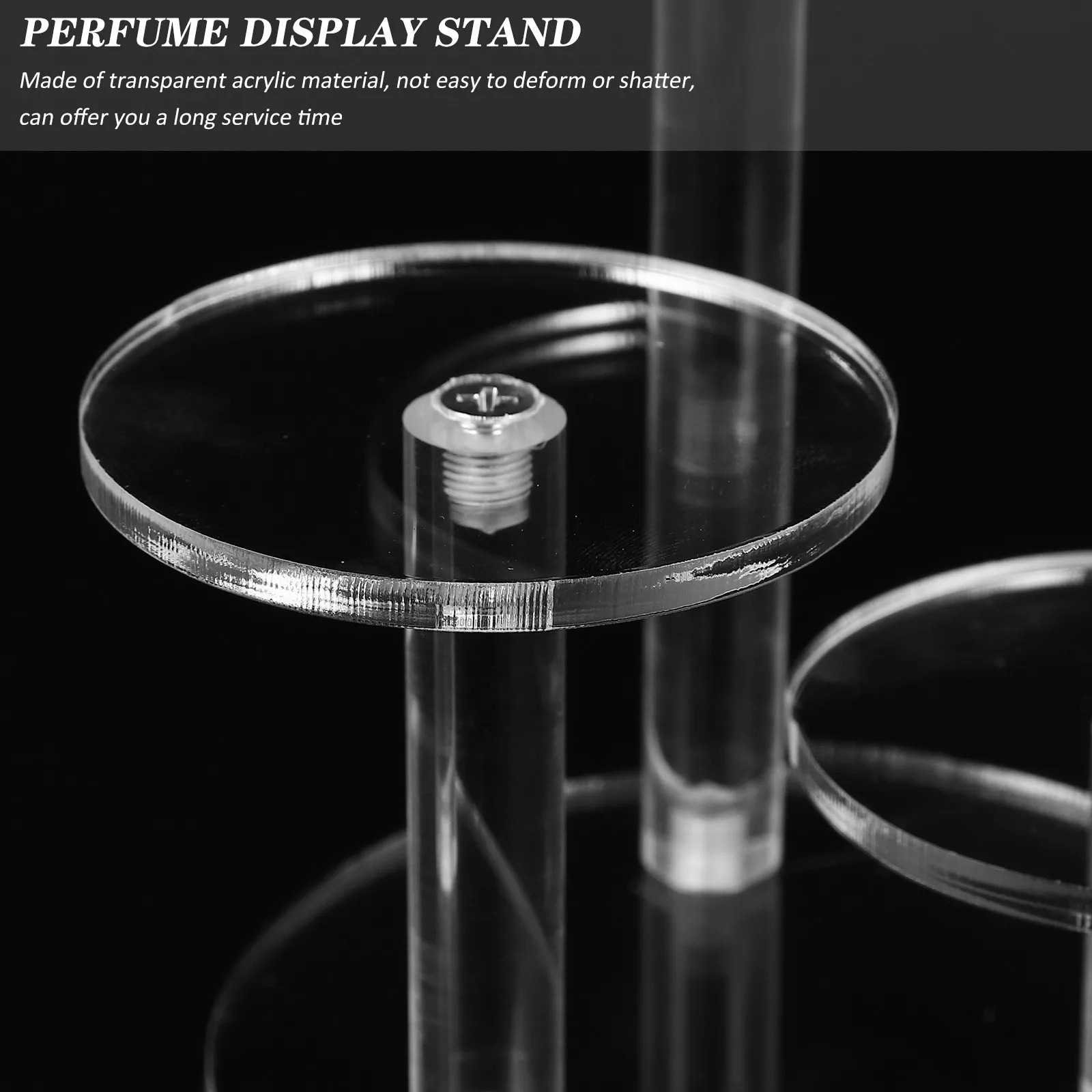 

Elegant Acrylic Display Rack Clear Tiered Stand for Jewelry Perfume Makeup Dessert Hand Display Crafts Collection Organizer Home