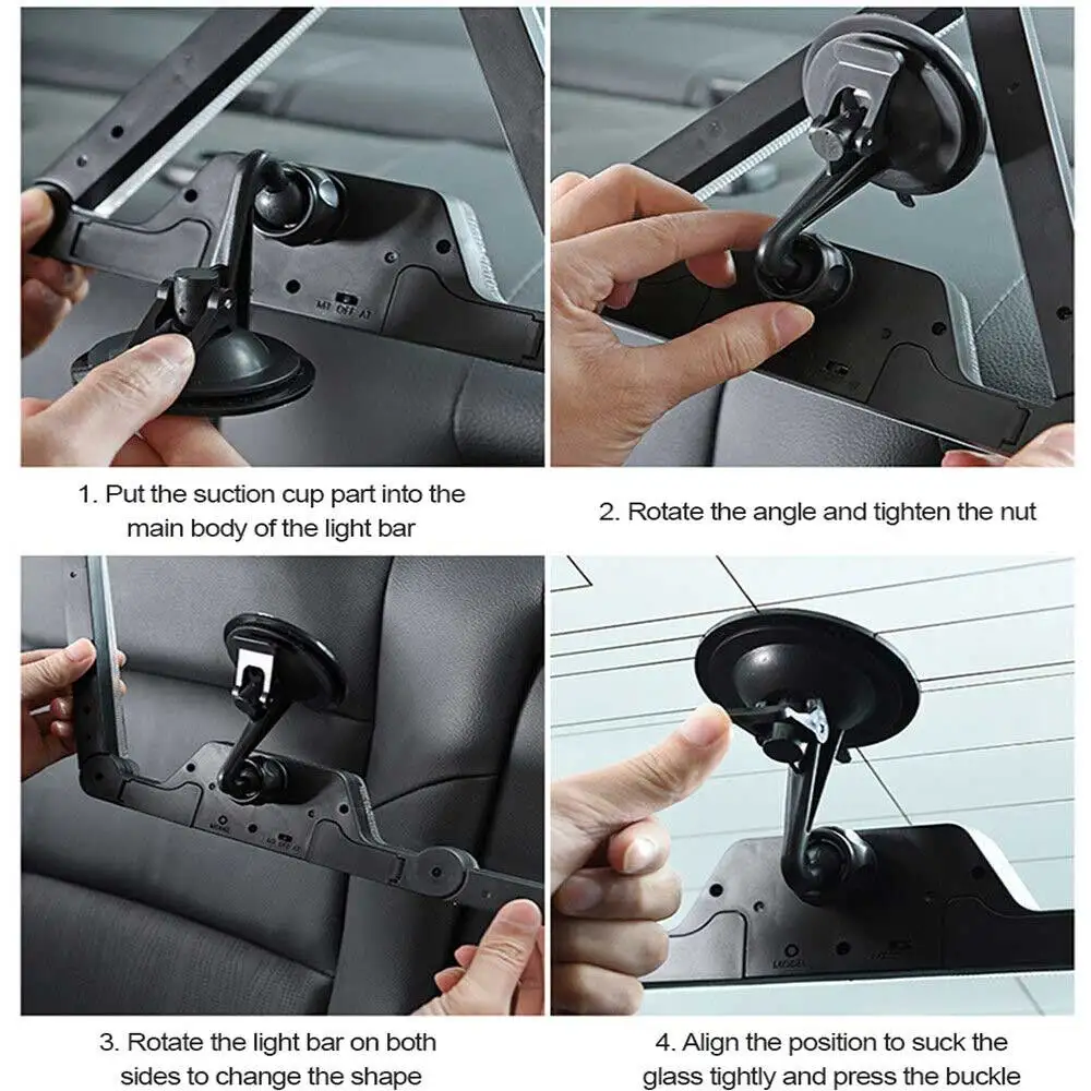 Solar LED Flash Car Emergency Warning 18 LED Windshield Flashing Multi functional warning light triangle light solar energy