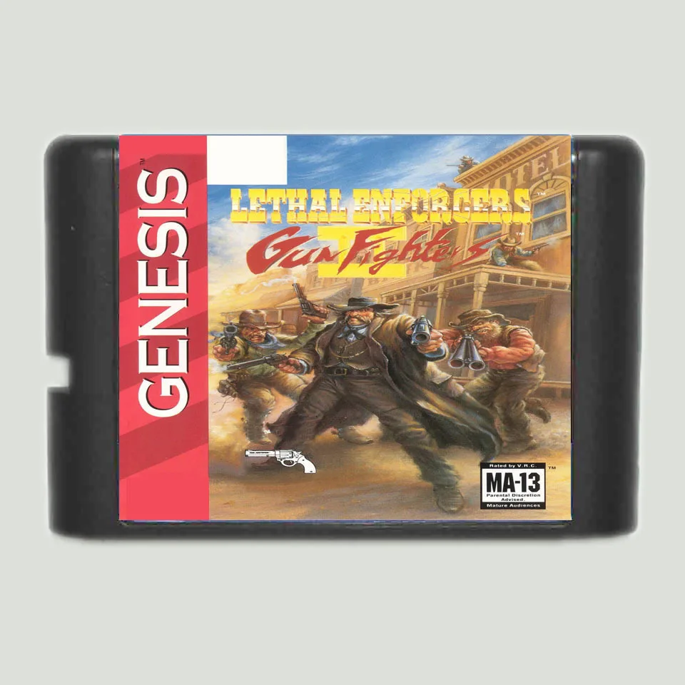 Lethal Enforcers 2 - Gunfighters Region Free 16Bit MD Game Card For Sega Mega Drive For Genesis