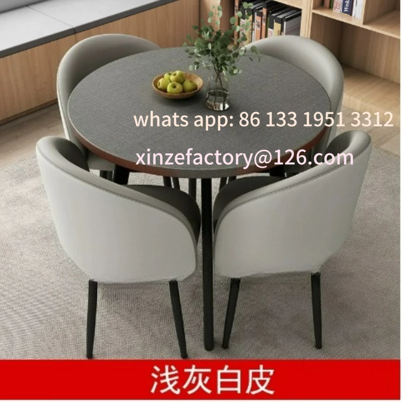 

Customizable simple reception negotiation small round table meeting table and chair combination