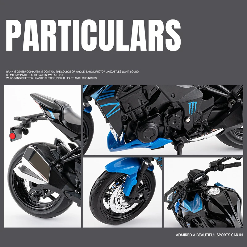 1:12 Kawasaki Z1000 Street Cars Motorcycle Diecast Model Car Alloy