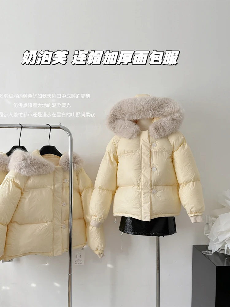 Women\'s Yellow Jacket Coat Vintage Long Sleeve Thicken Hoodies Overcoat Harajuku Thicken Warm Padded Jacket Winter Clothes 2024