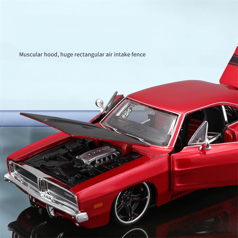 Maisto 1:24 1969 DODGE 충전기 R/T 합금 스포츠카 모델, 다이캐스트 금속 레이싱 카 모델, 시뮬레이션 컬렉션, 어린이 선물