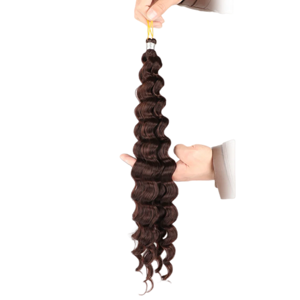 طويل الاصطناعية موجة عميقة الكروشيه تجديل الشعر 18 بوصة كروشيه اصطناعي الشعر مقاومة للحرارة كروشيه اصطناعي تجديل الشعر