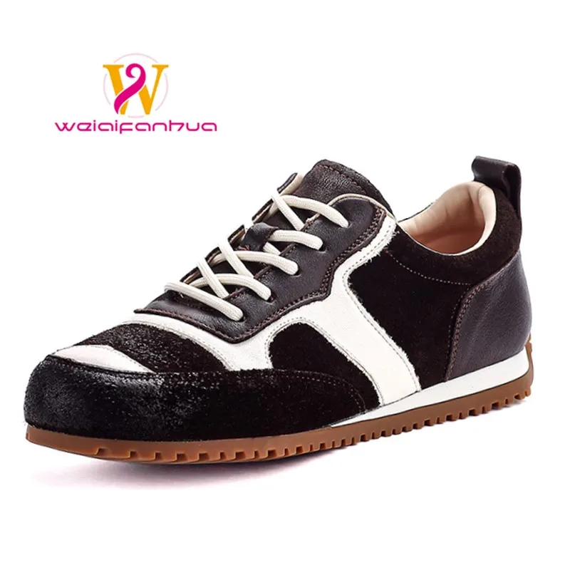 

Женские винтажные туфли Dezhun 2026 года, женские туфли из высококачественной воловьей кожи, туфли Agan, женские спортивные туфли на толстой подошве