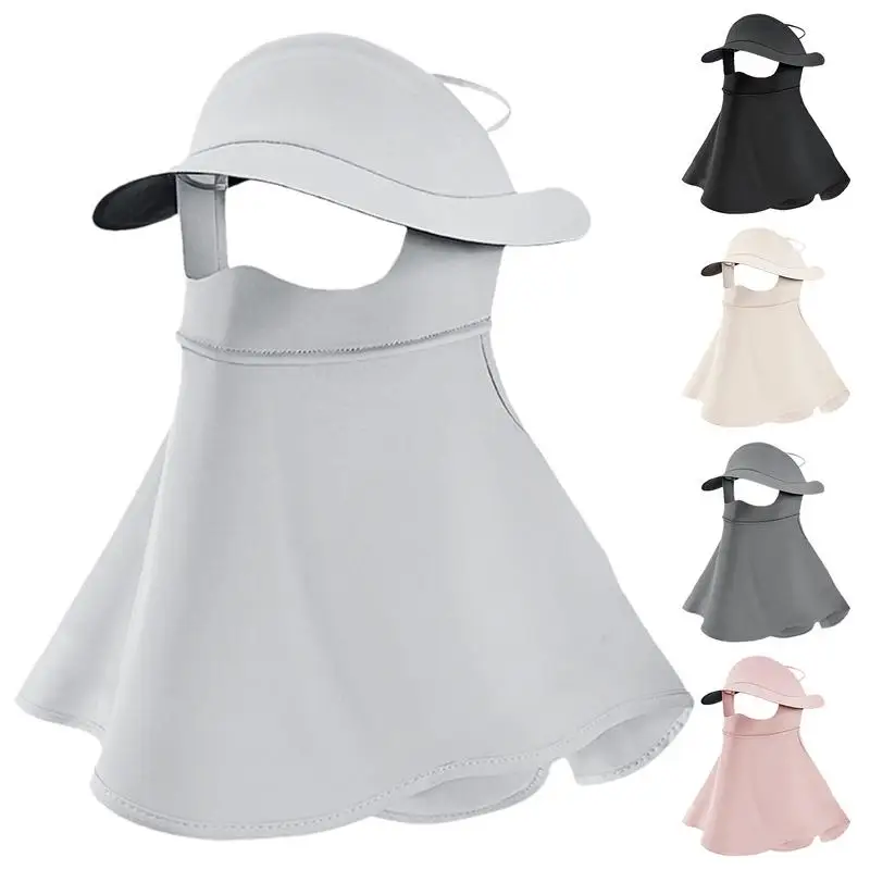 

Sun Protection Hat Wide Brimmed Sunscreen Cover Breathable Face Veil UV Protection Hats Sun Neck Protector Gardening Neck Shade