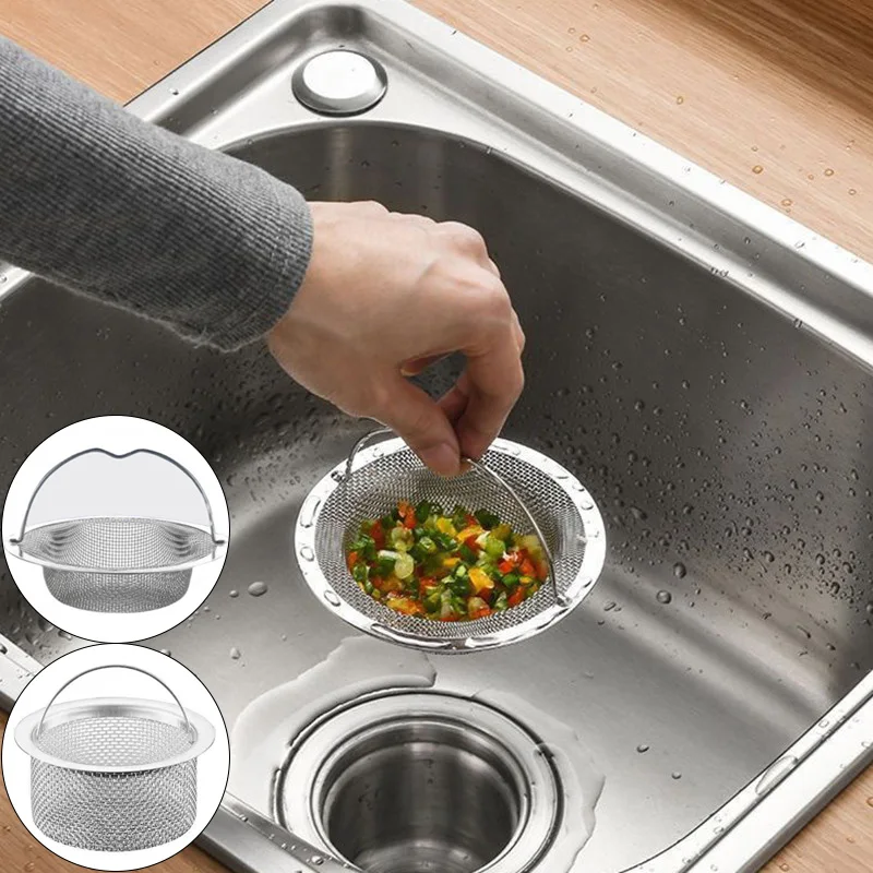

Stainless Steel Kitchen Sink Filter Kitchen Garbage Food Residue Dishsink Filter With Handle Metal Sink Strainer