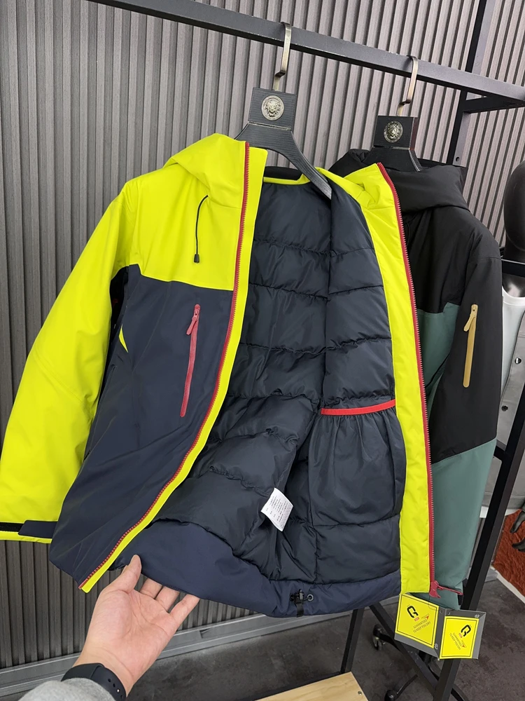 Svip Xio 8K90 الأبيض Du down الشتاء Faion مقنعين في الهواء الطلق مقاوم للماء زوجين Sle الدافئة أسفل Jaet للرجال طول منتظم #2