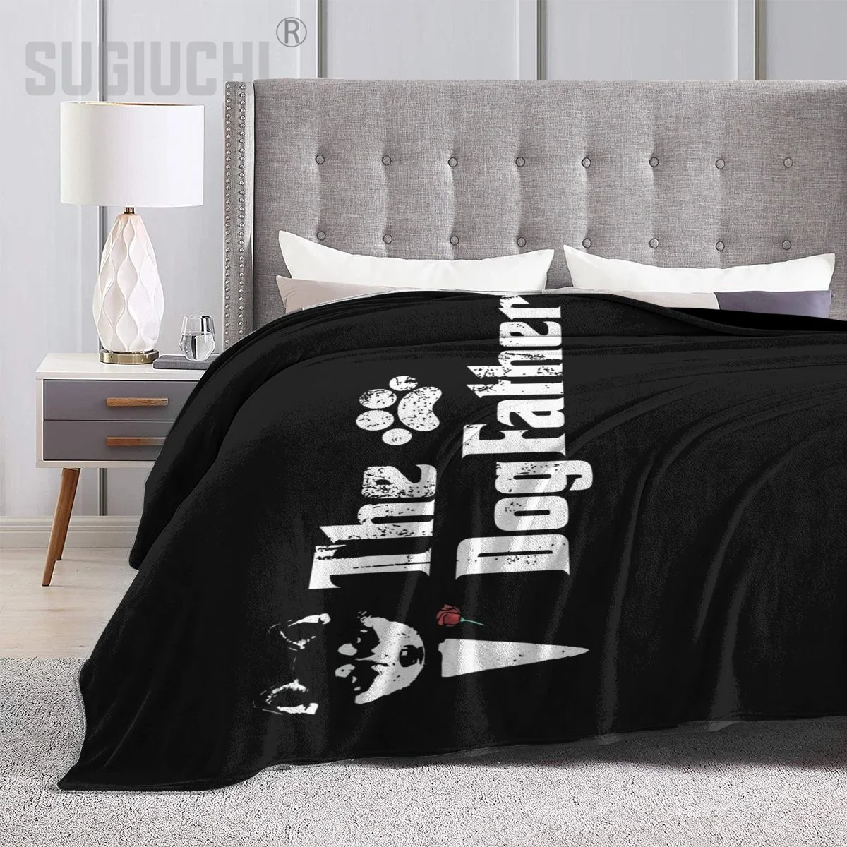 The Dogfather Siberian Husky Dog Dad Father's Mama Mom Mother's Day Blanket Flannel Multifunction Outdoor Camping Sofa Cover