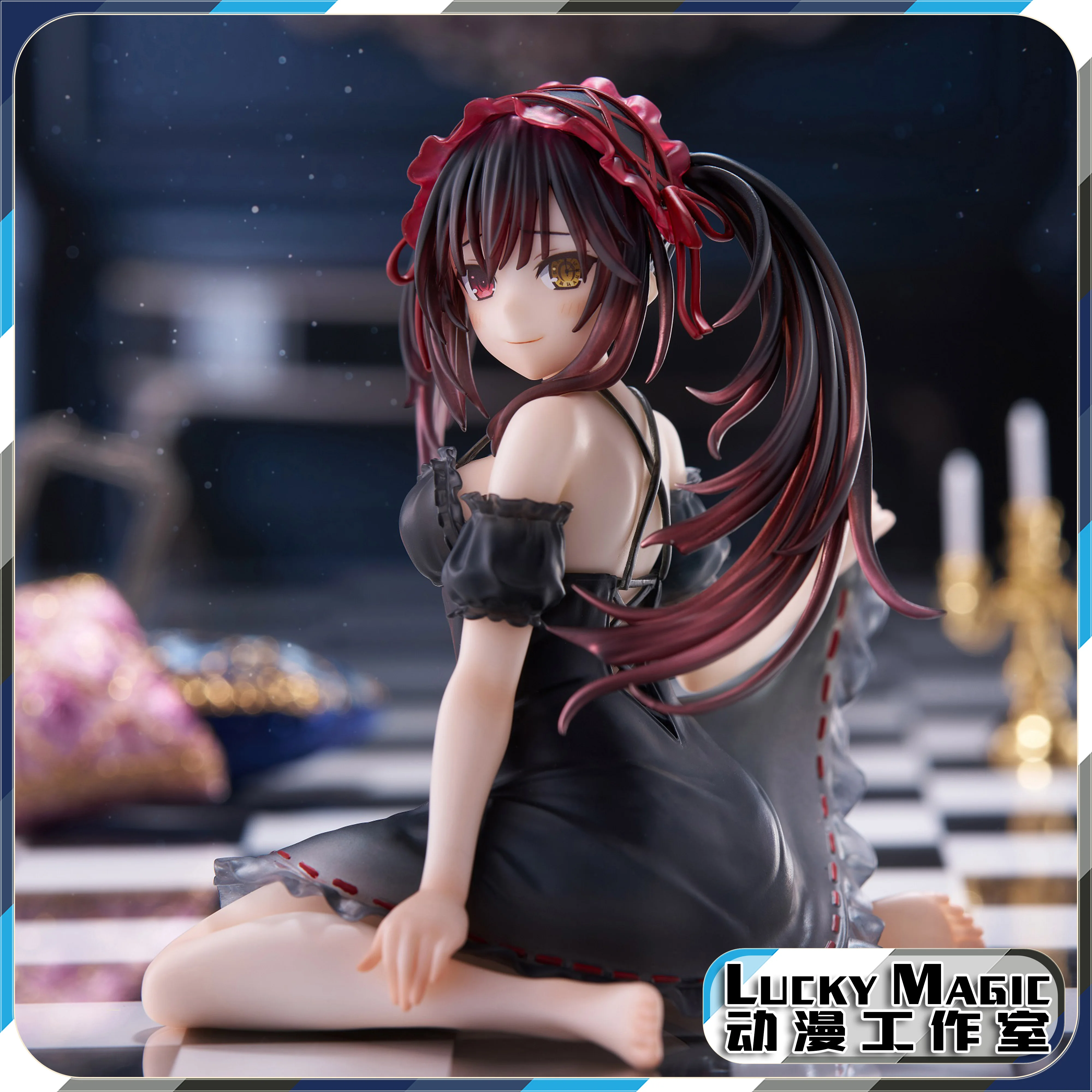 Original Date A Live Anime Figure Tokisaki Kurumi Action Figurine Pajamas Nightmare Model Desktop Collect Cute Statue Doll Toys