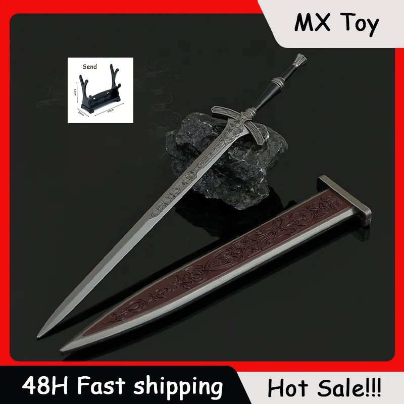 22cm Blood Game Model Metal Crafts Sword Ornament Ludwig Wearing Sword Medieval Knife Toy Unsharpened Decoration Collections