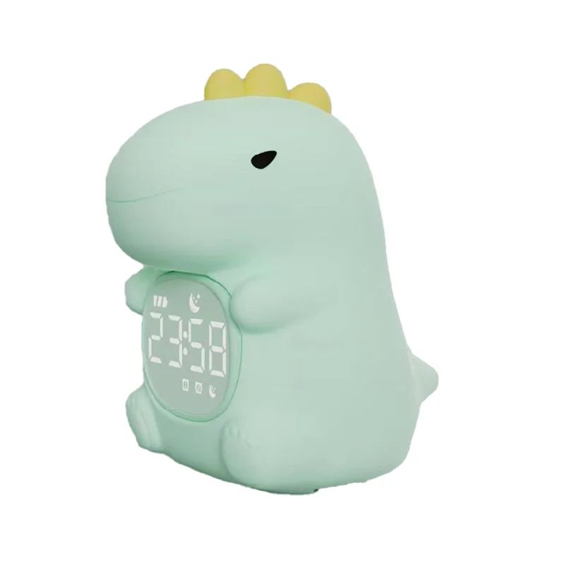 B34B-Cartoon Animal LED Alarm Clock Light Smart Alarm Clock Touch Control Sleep Soothing Light Sleep Training Clock