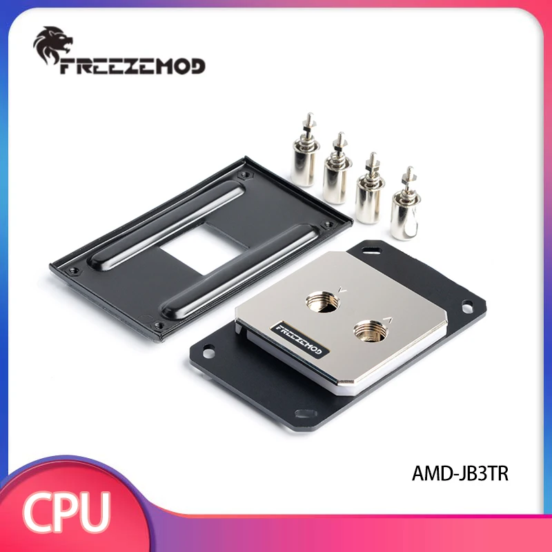

FREEZEMOD Цельнометаллический водоблок для процессора AMD AM4, металлическая крышка 60*60 мм, Aurora 5V ARGB SYNC, AMD-JB3TR