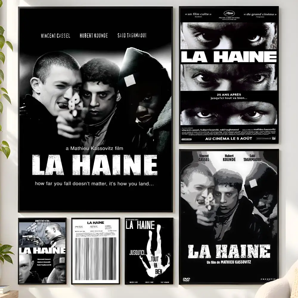 L-La H-Haine Movies Poster Matte Wall Peel And Stick Decor Bedroom Living Room Office Dorm Home