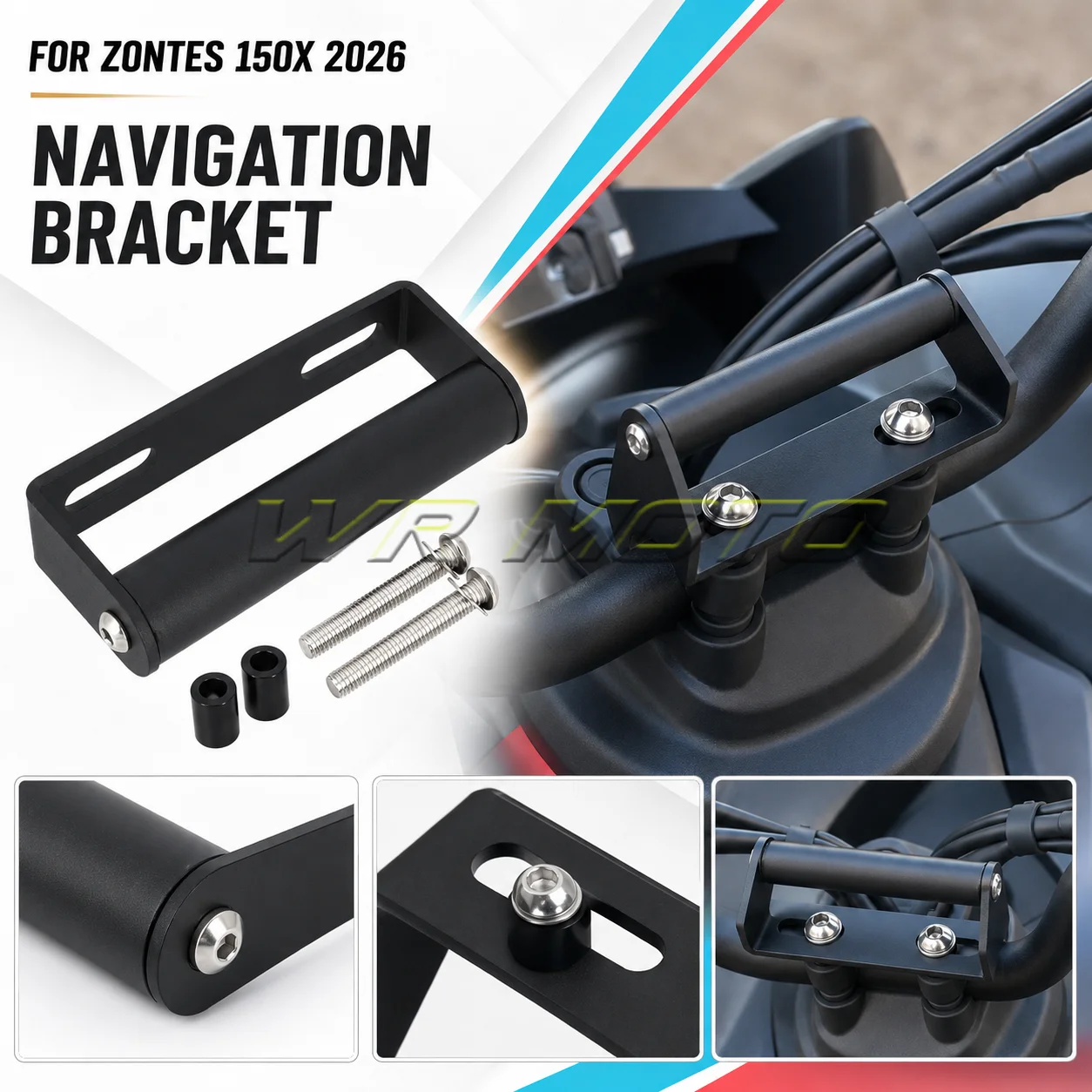 Multi‑Function Handlebar Extension Crossbar Phone GPS Mount Fit For 2026 ZONTES 150X Scooter Mod Accessories