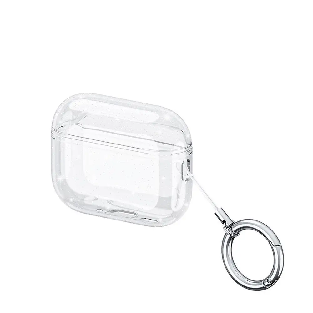 For Apple Airpods Pro 3 Earphone Case Transparent Silicone Protective Case Waterproof Dustproof Thin Cover With Carabiner