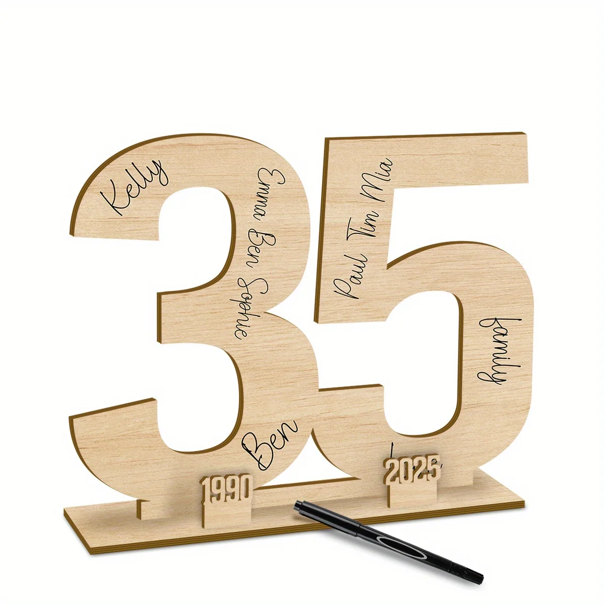 livro-de-assinaturas-de-madeira-numero-35-e-lembranca-comemorativa-placa-com-nome-e-ano-para-35º-aniversario-aniversario-de-casamento-festa-de-reforma