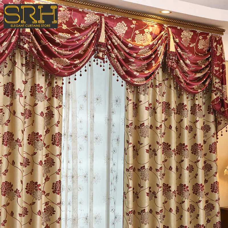 Custom Luxury European Curtains for Living Room Bedroom Window Jacquard Shade Decor Elegant Tulle Double Sided Yarn Dyed Fabric