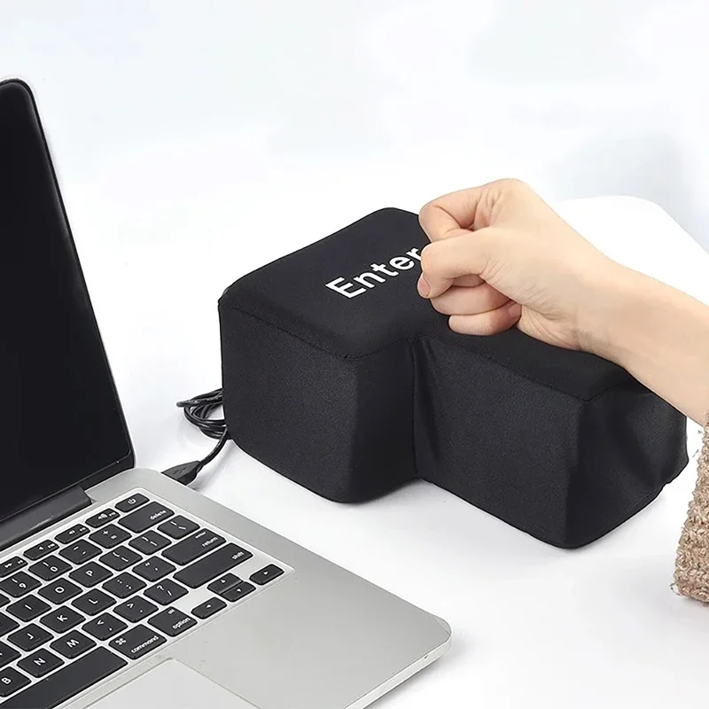 

Funny USB Enter Key Big Enter Button Supersized Office Desktop Pillow Nap USB Gadget Anti Stress Relief