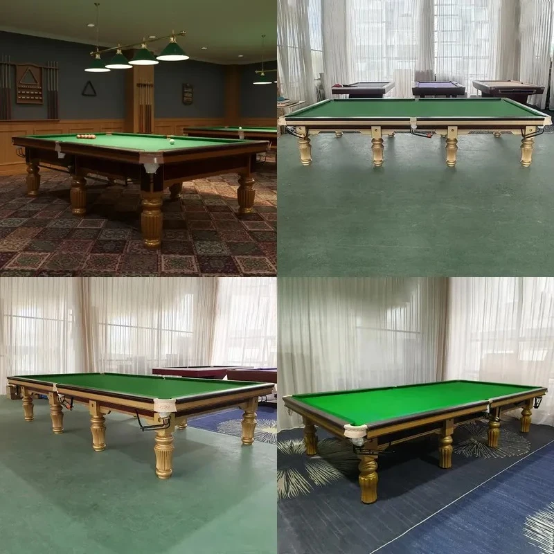 12FT American Nine Ball Pool Table Modern Style Slate Top Solid Wood Legs Automatic Ball Return Snooker Billiard Table