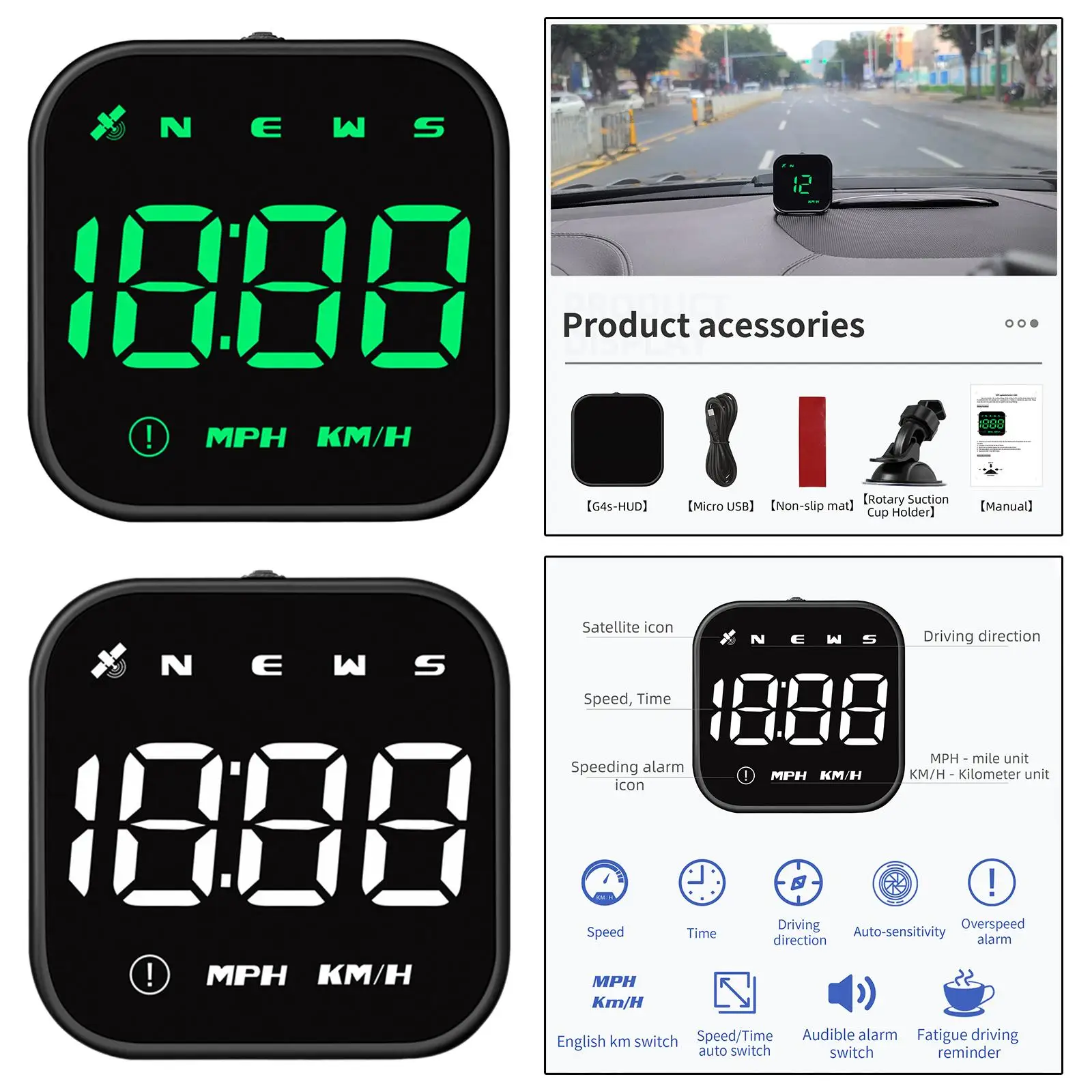 

Car HUD Head up Display GPS Portable Modern Car Accessory Universal Speedometer for Trucks Cars Suvs Various Vehicles Buses