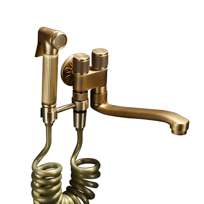 Imagem -06 - Hand Held Bidé Pulverizador Douche wc Kit Bronze Antigo Cabeça de Chuveiro Shattaf Conjunto de Válvulas de Latão Jet Bidé Torneira Torneira do Jardim