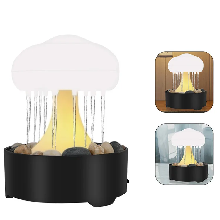 Modern Popular Creative Simulation Water Droplet Mushroom Night Light Flowing Table Lamp Atmosphere Ga Table Lamp