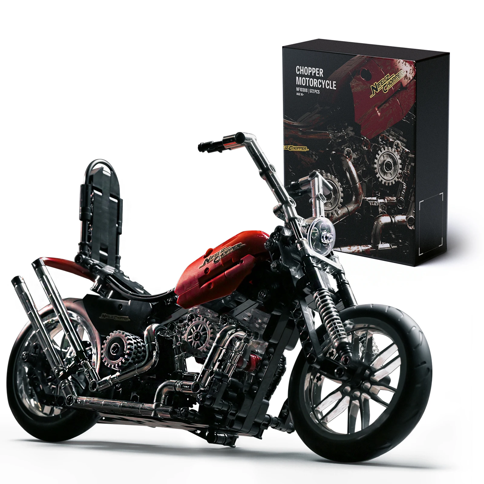 Nifeliz Chopper Motorcycle Building Set for Adults Classic Vintage