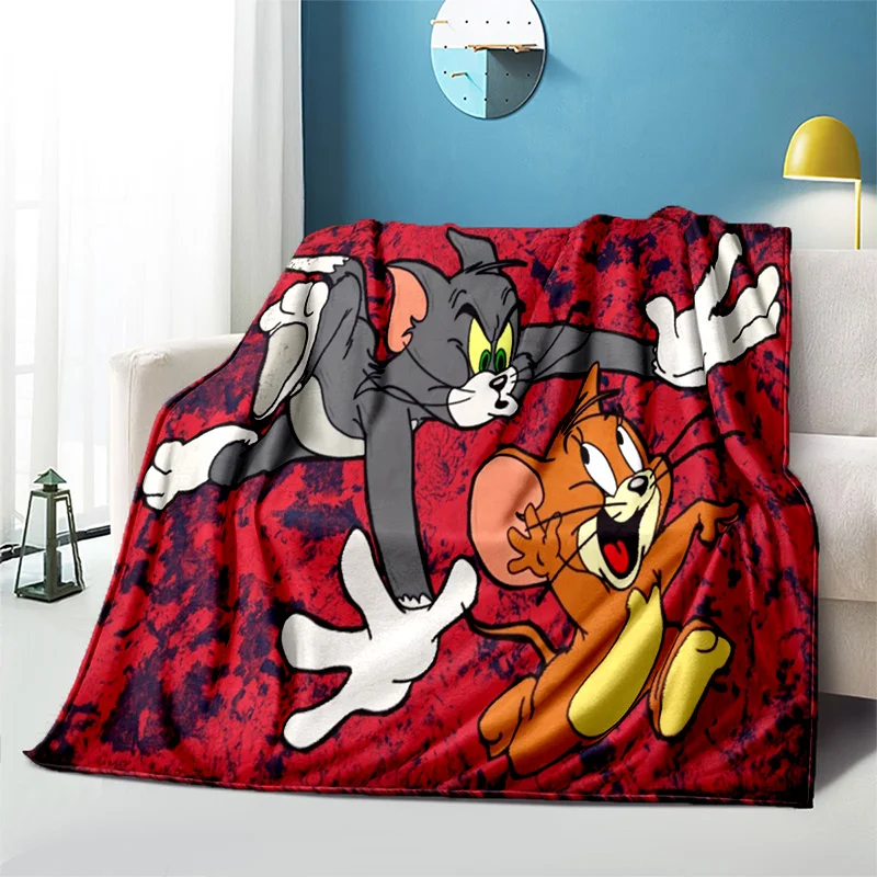 T-Tom Jerry blanket Children's cartoon mouse pattern all seasons soft home blanket thin sofa set bed sheet thermal blanket.