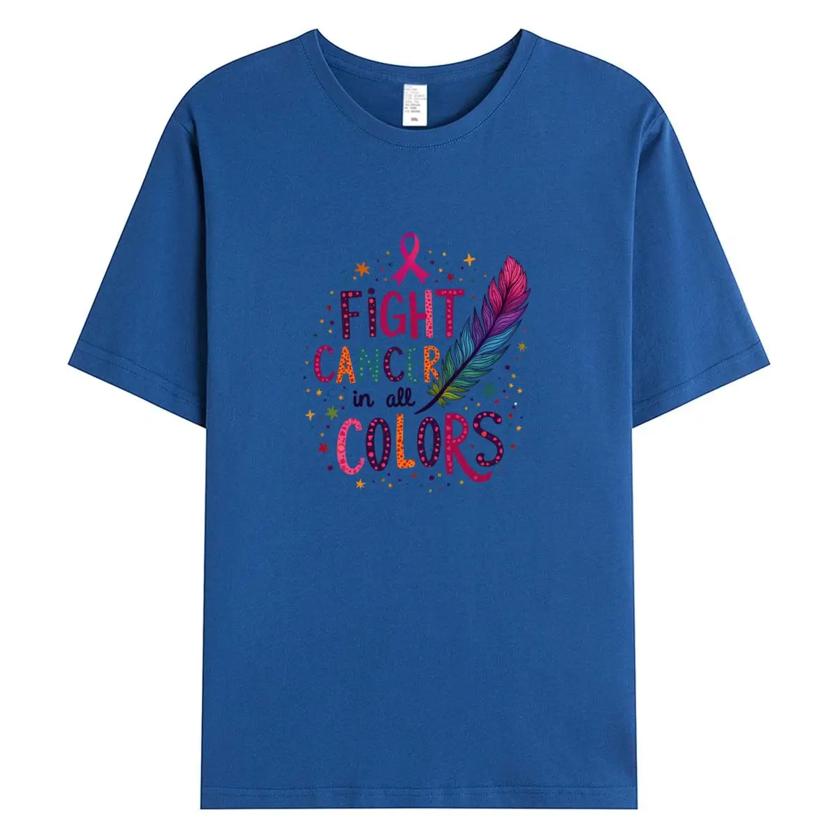 المرأة تي شيرت الوردي الشريط سرطان الثدي رمز طباعة امرأة تيشيرت بأكمام قصيرة تيز المرأة بلايز أنثى القطن التي شيرت الملابس #3