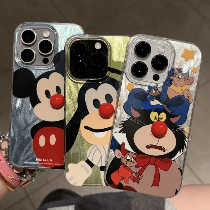 

Cartoon Cat Mouse Phone Case Feather Yarn Three Dimensional For Iphone 11 12 14 15 16 17 Pro Max Shimmery Back Cover